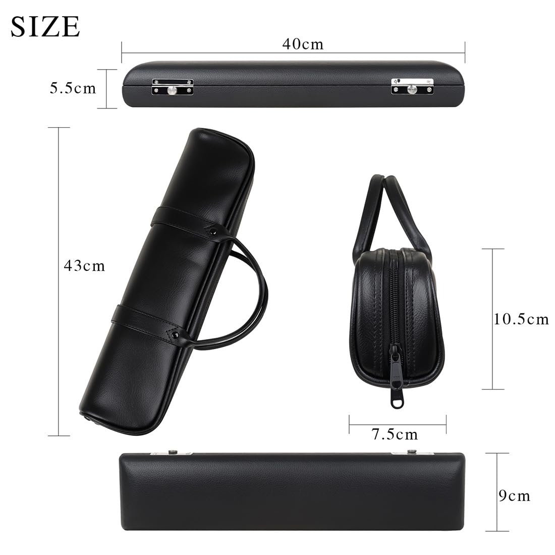 Juego de funda de flauta de 16 agujeros, bolsa de flauta portátil, funda interior de cuero y funda de flauta, bolsa de transporte, estuche de instrumentos de viento de madera