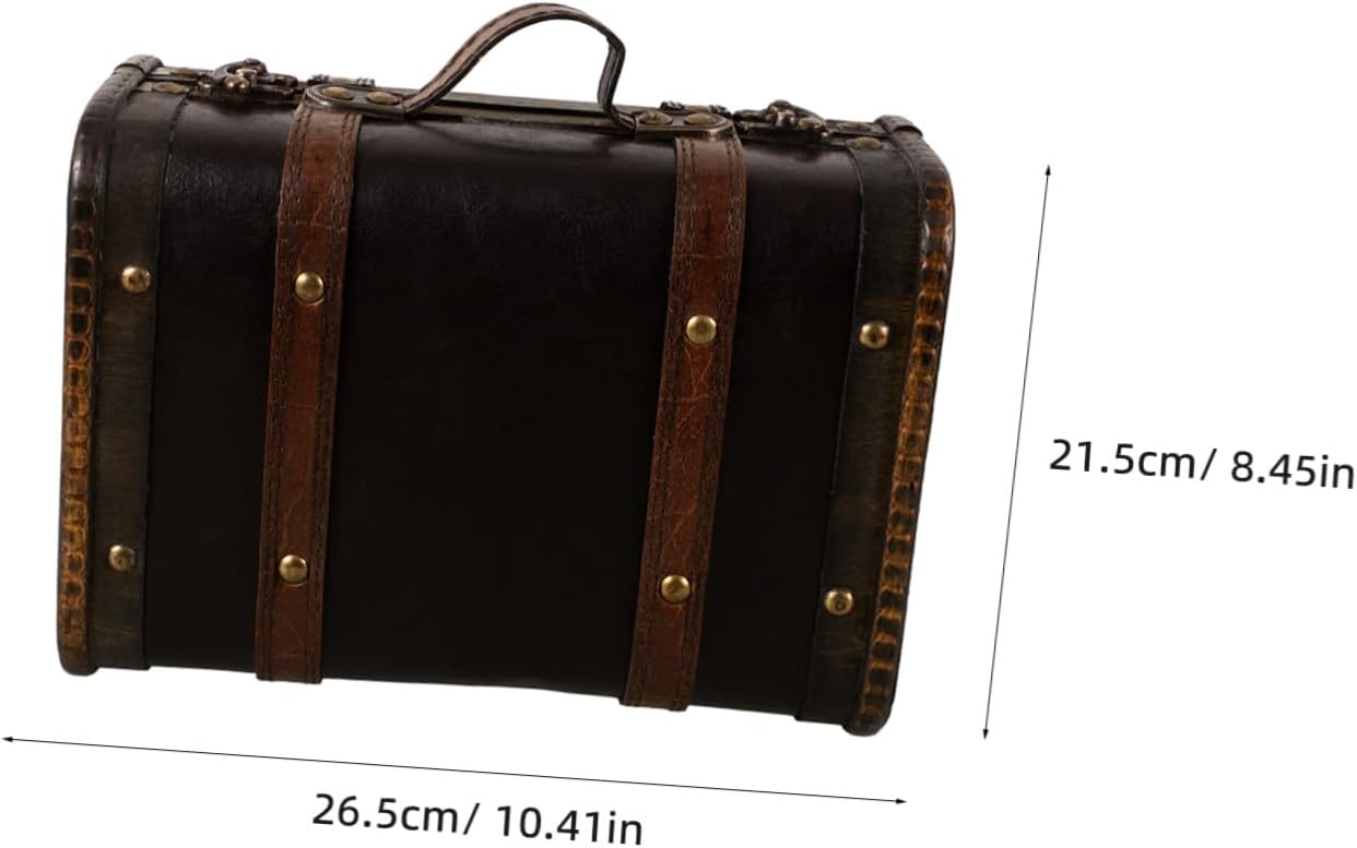 Vintage Wooden Jewelry Storage Case with Iron Accents, Classic Retro Decorative Keepsake Chest for Jewelry and Keepsakes, Storage Solution for Bedroom and Living Room