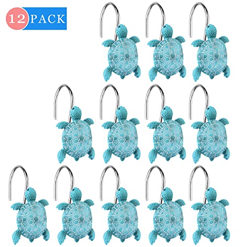 Sea Turtle Shower Curtain Hooks Rings,12PCS Blue Ocean Bathroom Decor - image 2