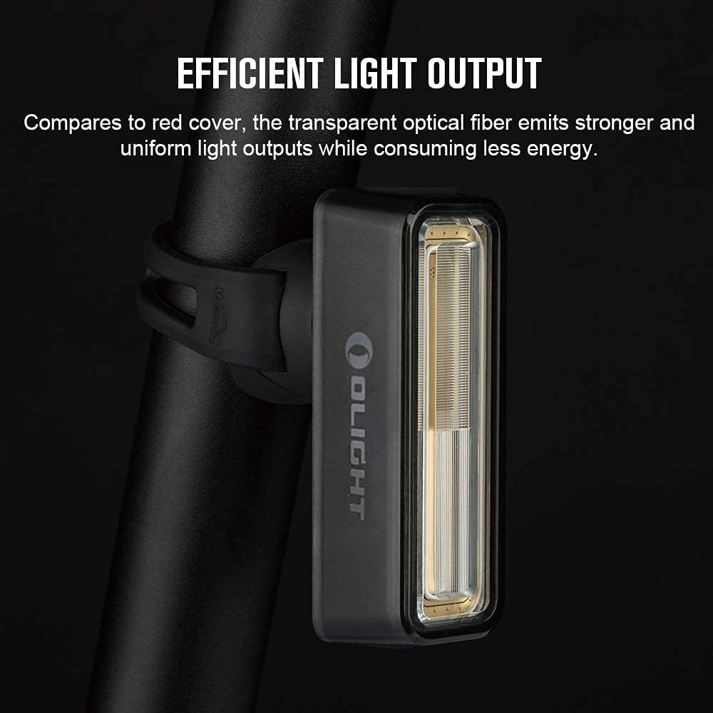 OLIGHT RN 180 Smart Bike Tail Light 180 Lumens Break Sensing Rear Light 260° Visibility USB Rechargeable Waterproof Bicycle Taillight 8 Modes Fit All Bicycles for Road Cycling, Commuting