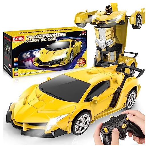 Britik Transform Remote Control Car Toy for Kids 4 5 6 7 8, Remote Control Car for Boys 4-7, Transform Cars for Boys 4-6, Toy Car 5 Year Old Boy, Toys for 3 4 5 6 7 8 9 10 11 12 Years Old Boy