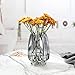 Lucky Bird Modern Black Grey Ribbed Glass Vase for Flowers, Candles and Decorative Accents - Tall/Short Glass Vase for Centerpieces Home Table Decor(Grey H7.87in)