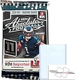 Paquete económico de 2024 Panini Absolute Football NFL Blaster con 11 tarjetas coleccionables + cargador superior + imán StreetCards