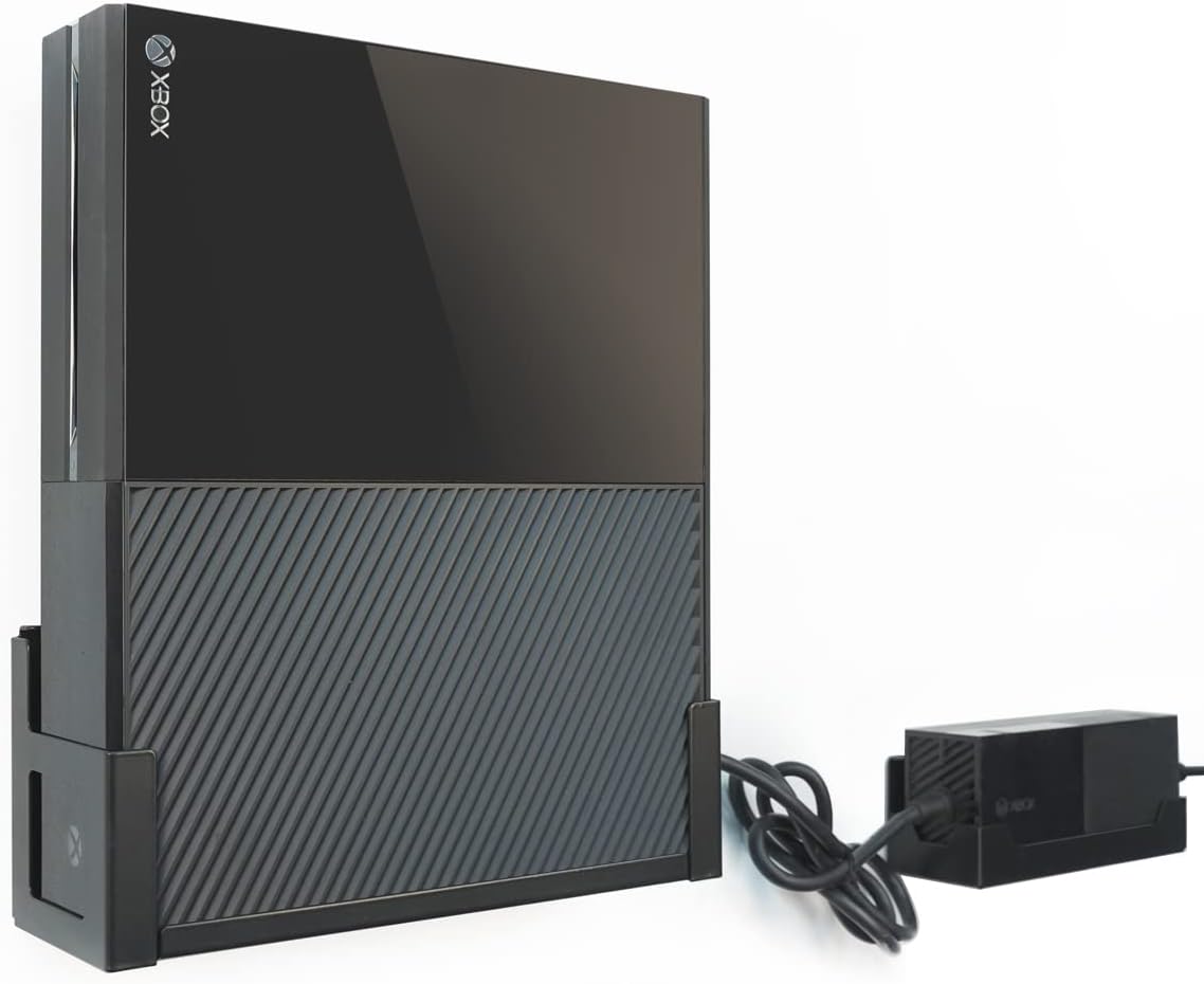 Monzlteck wall Mount for Xbox One Original | Includes Console and Power Supply Mount | Space-Saving Design | Heavy-Duty Metal Construction,Steel Wall Mount Bracket Kit