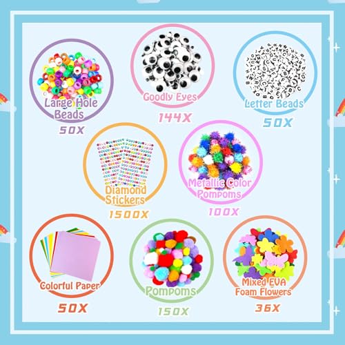 3000Pcs Arts and Crafts Supplies for Kids Craft Kits with Pipe... - Image 2