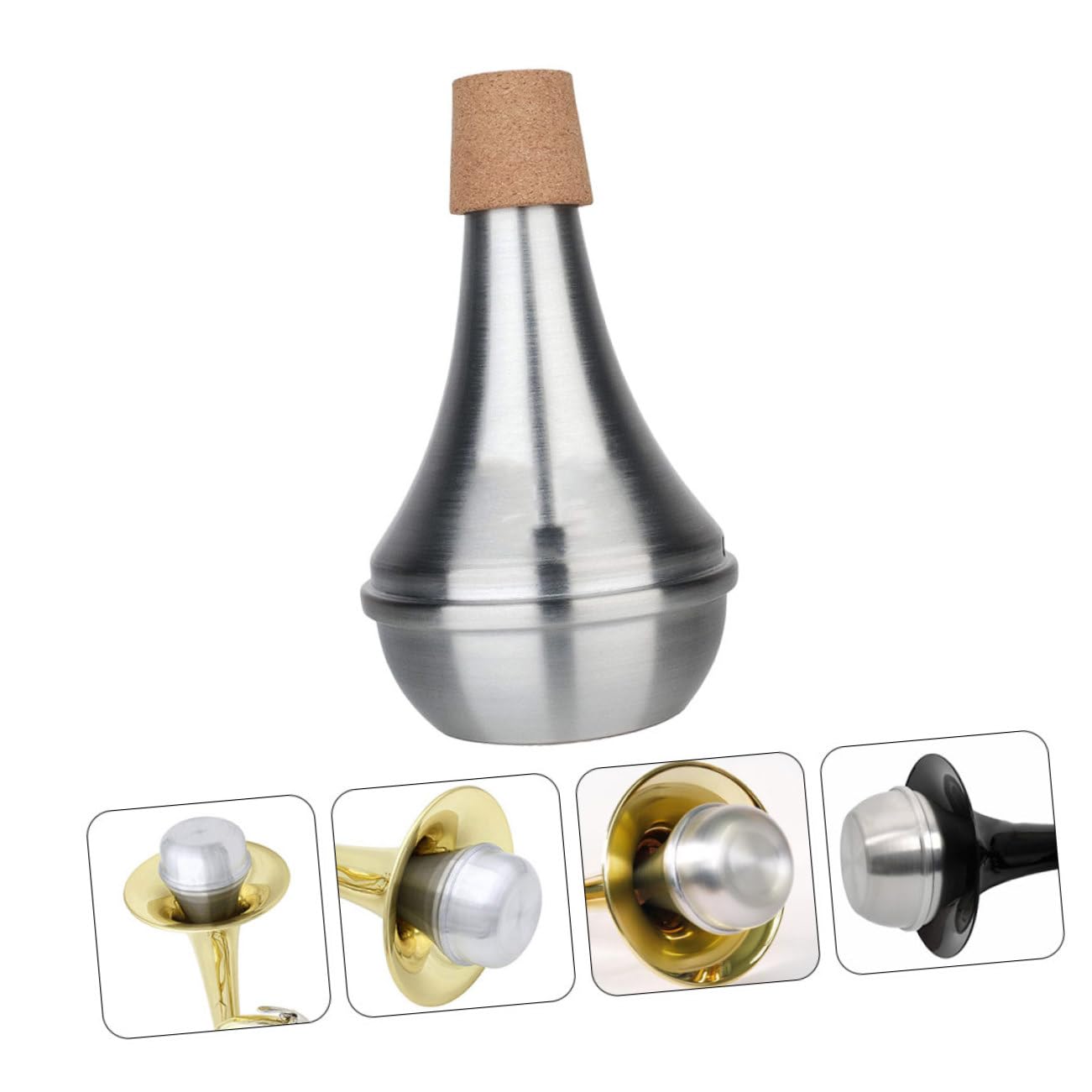 4 sztuki tłumików głośników, trąbki, klakson, klakson, puzon do ćwiczeń, wyciszenie, ustnik trąbki, stop aluminium, akcesoria,