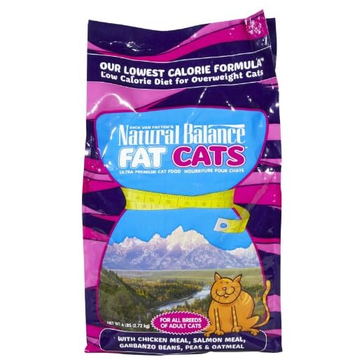 Natural Balance Fat Cats Low-Calorie Dry Cat Food for Overweight Adult Cats Chicken Meal Salmon Meal, Garbanzo Beans, Peas & Oat Groats Cat Food 6 Pound (Pack of 1)
