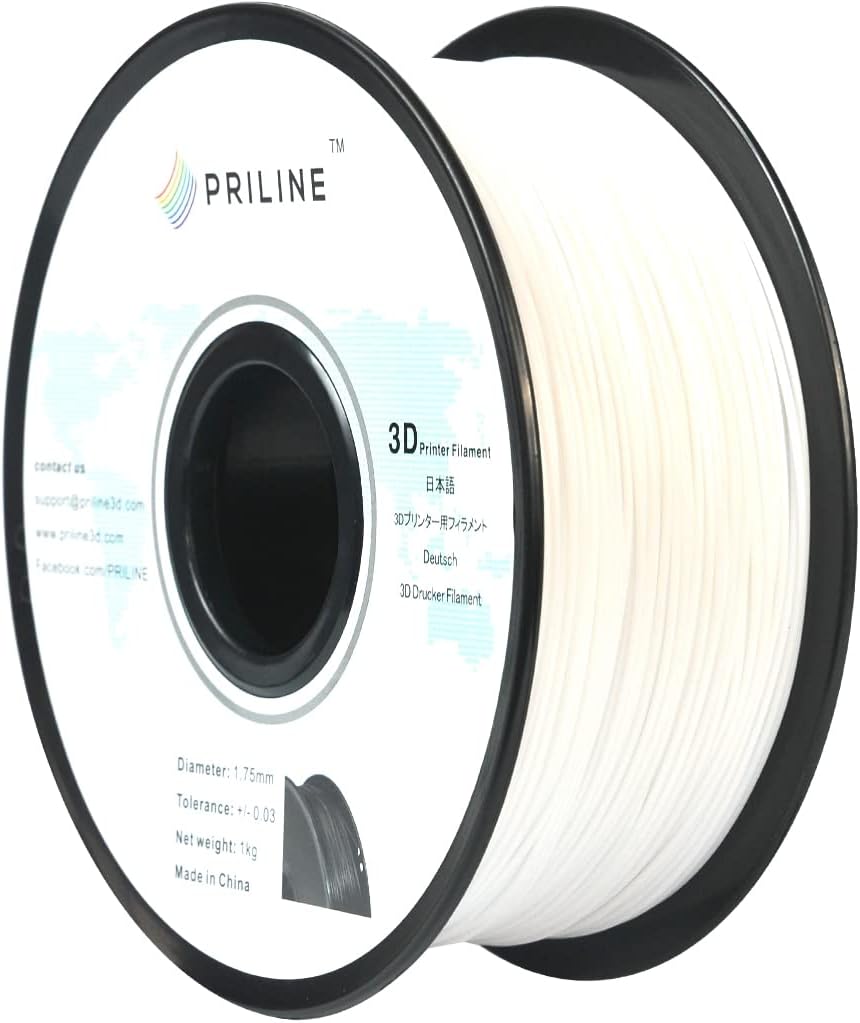 Polycarbonate 1kg 1.75mm 3D Printer Filament, Dimensional Accuracy +/- 0.03 mm,White