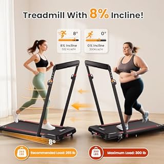 HiFast Walking Pad Treadmill with Desk Workstation, 3.0HP Under Desk Treadmills with 8% Incline Handle Bar, Foldable Portable Treadmill for Home Office, 300lbs Capacity, Remote Control, APP
