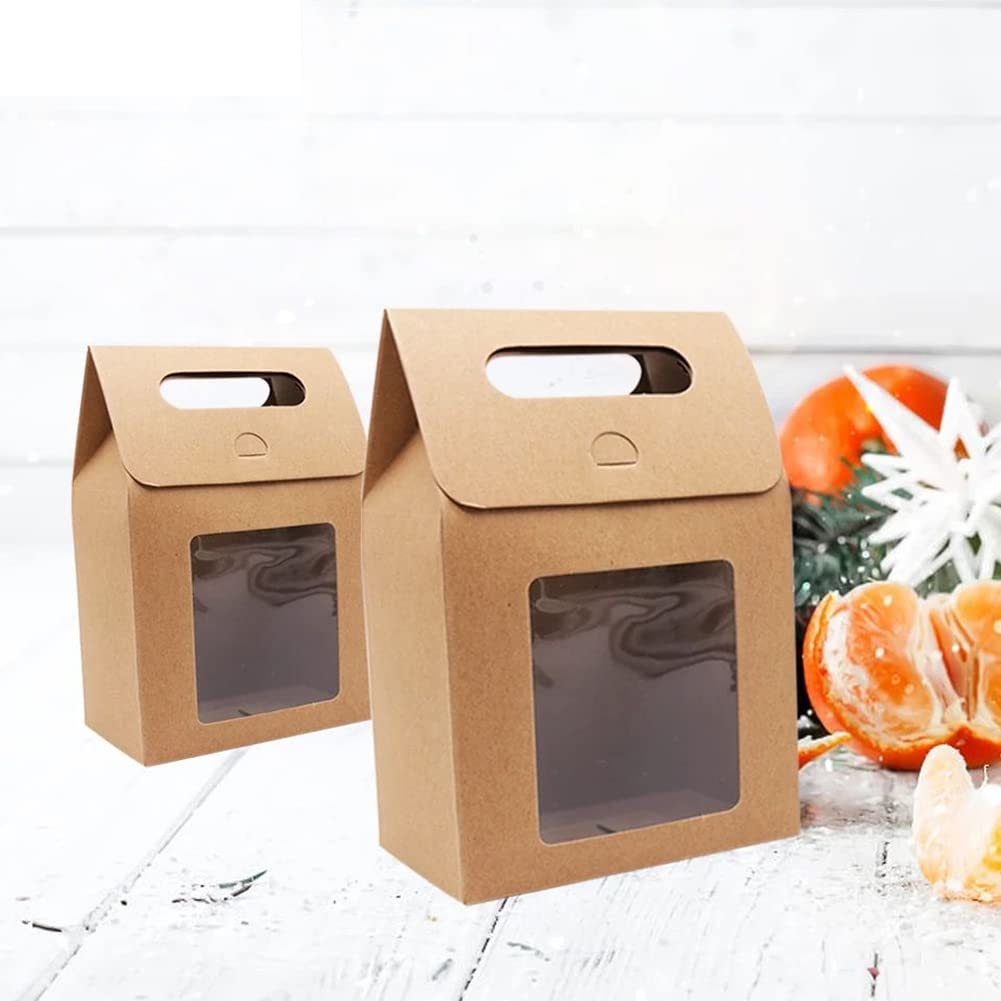 Sacchetti di Carta Kraft 250 pz con Manici Gialli 32x17x25 cm | Leroy