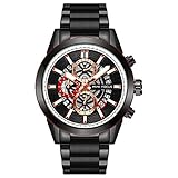 Orologio da regalo da uomo: abbinalo a qualsiasi tipo di abbigliamento, dal casual allo sportivo e ovunque in mezzo. Regalo perfetto per famiglie e amici, come compleanno, Natale, San Valentino, Capodanno, festa del papà...