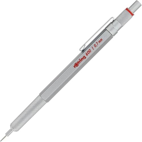 Lápiz mecánico rotring 600 Series, 0.014 pulgadas, Cuerpo plateado