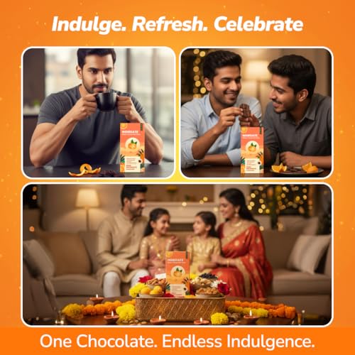 Image of NoirDate Orange Dark Chocolate - 75g, Bean to Bar, Sweetened with Dates, Refined Sugar Free, Clean Label, Healthy & Tasty Indulgence, Vegan, Gluten-Free, Antioxidant Rich (Pack of 1)