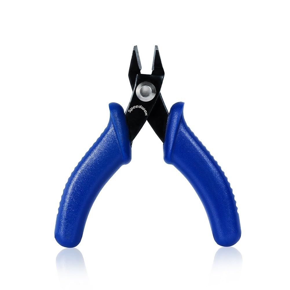 Speedwox Blue 3 Inches Flush Cut Wire Cutters Small Flush Cutter Pliers Diagonal Side Cutting Plier Mini Electronic Scissors Micro Shear Internal Spring Precision Fine Pliers Jewelry Making Tool