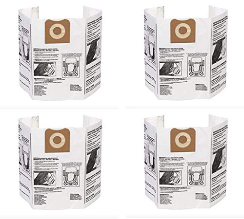 Ridgid VF3502 High Efficiency, Dry Pickup Dust Bags for 12-16 Gallon Ridgid Wet/Dry Vacuums (4 X Pack of 2)