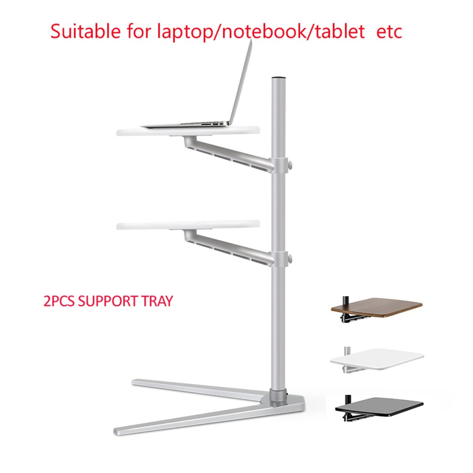 UP-88T wielofunkcyjny stojak podłogowy 3 w 1 do laptopa / tabletu PC / inteligentnego uchwytu na telefon regulowana wysokość/kąt z tacką na mysz(UP-88T-WOOD)