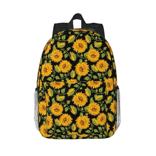 Sac à dos randonnée et université à motif tournesol pour ados actifs