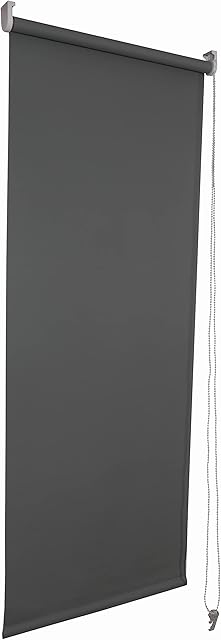 funky gadgets Thermal Blackout Roller Blind Trimmable UV-resistant colour coded fabric Bracket Included ( Grey 60 x 165 cm)