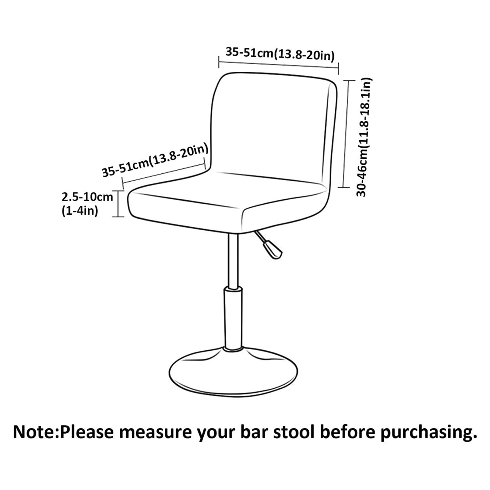 Coprisgabello da Bar Elasticizzato, Coprisedia Rimovibile per Bancone da Pub, Fodera per Sedia da Pub Jacquard Fodera per Sedia Girevole Antiscivolo, con Fondo Elastico,F,4pack