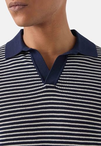 Polo MC2 Saint Barth Bleu Rayé en coton premium haut de gamme