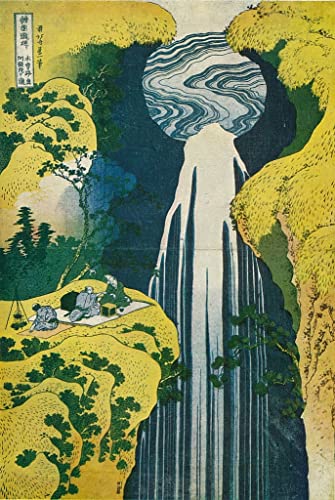 Affiche impression tableau la cascade d'Amida Hokusai deco murale estampe japonaise 60x90