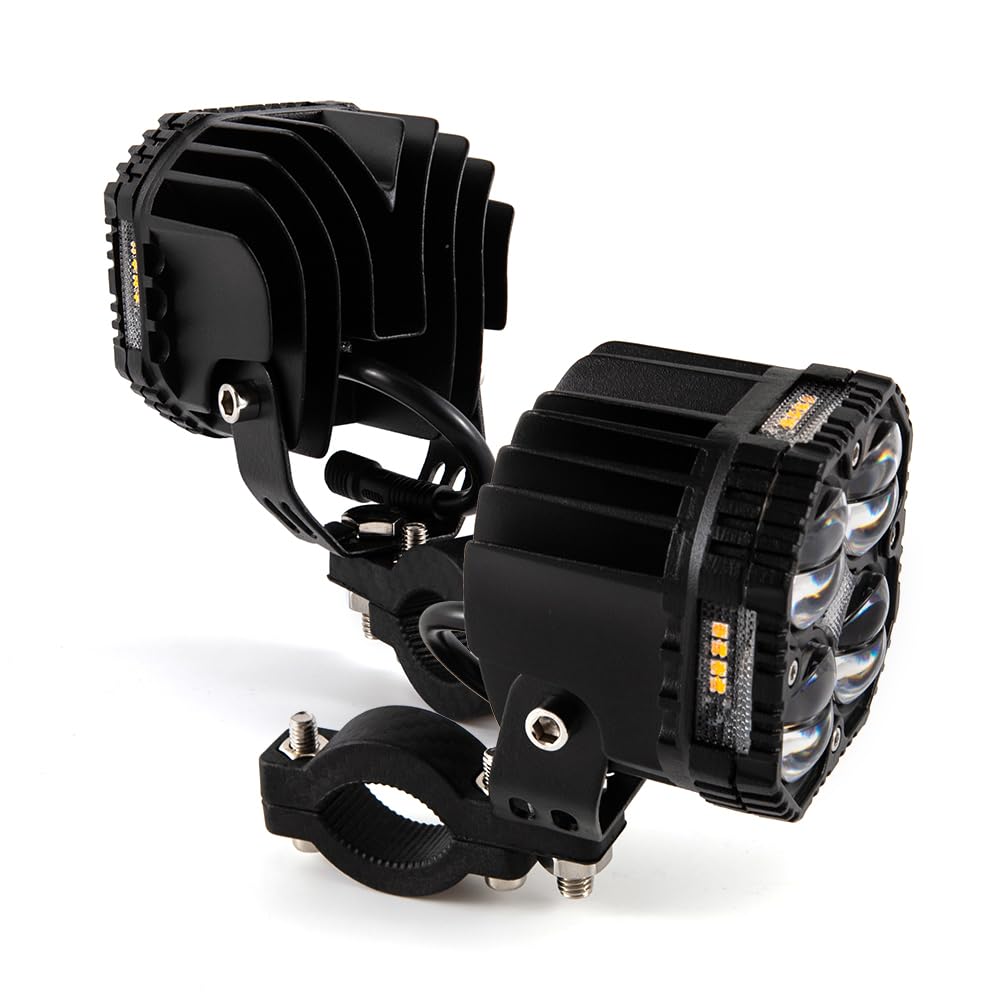Faretti Moto 2 PCS Faretti Supplementari mMo LED Compatibili con Chopper Bobber Cruiser Cafe Racer Quad SUV