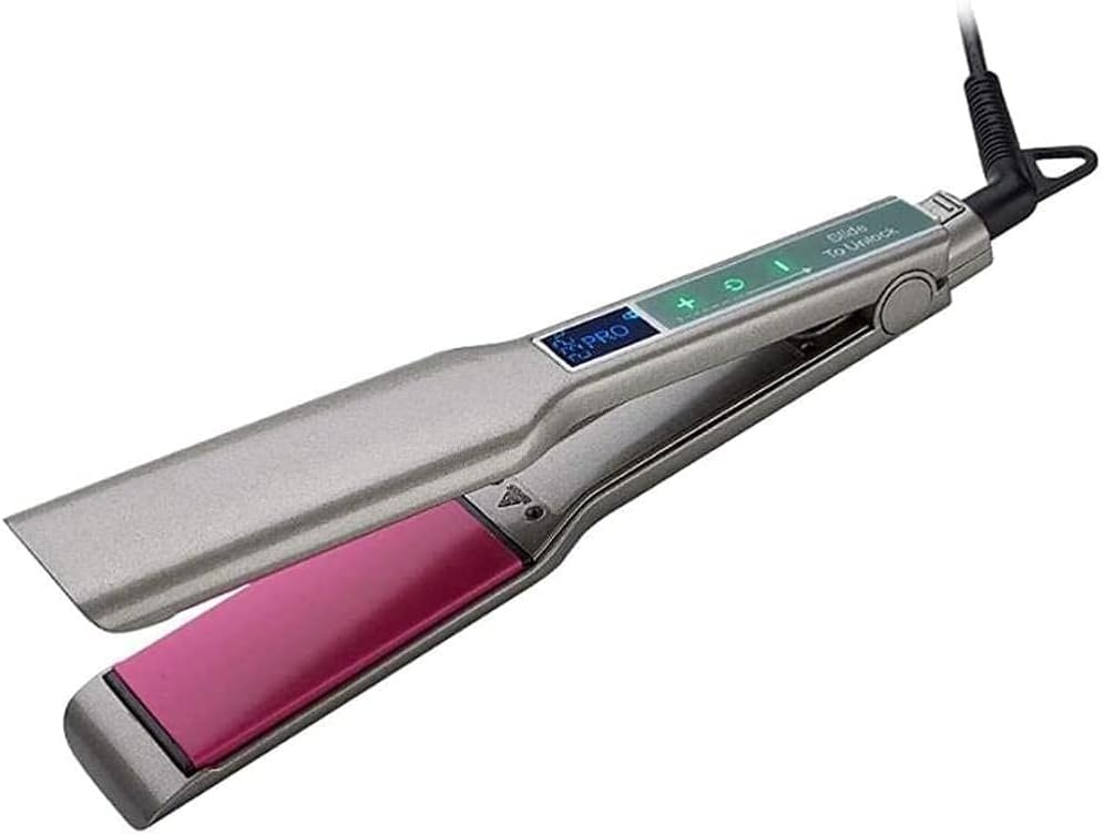 Plancha para el Cabello PATINS con Pantalla Táctil LCD, para Cabello Mojado y Seco, con Placas de Cerámica - Plata miniatura 1