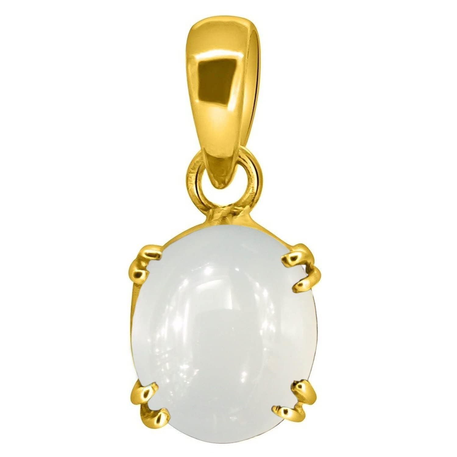 Colgante de piedra lunar blanca chapado en oro, el regalo de joyería unisex ideal 4