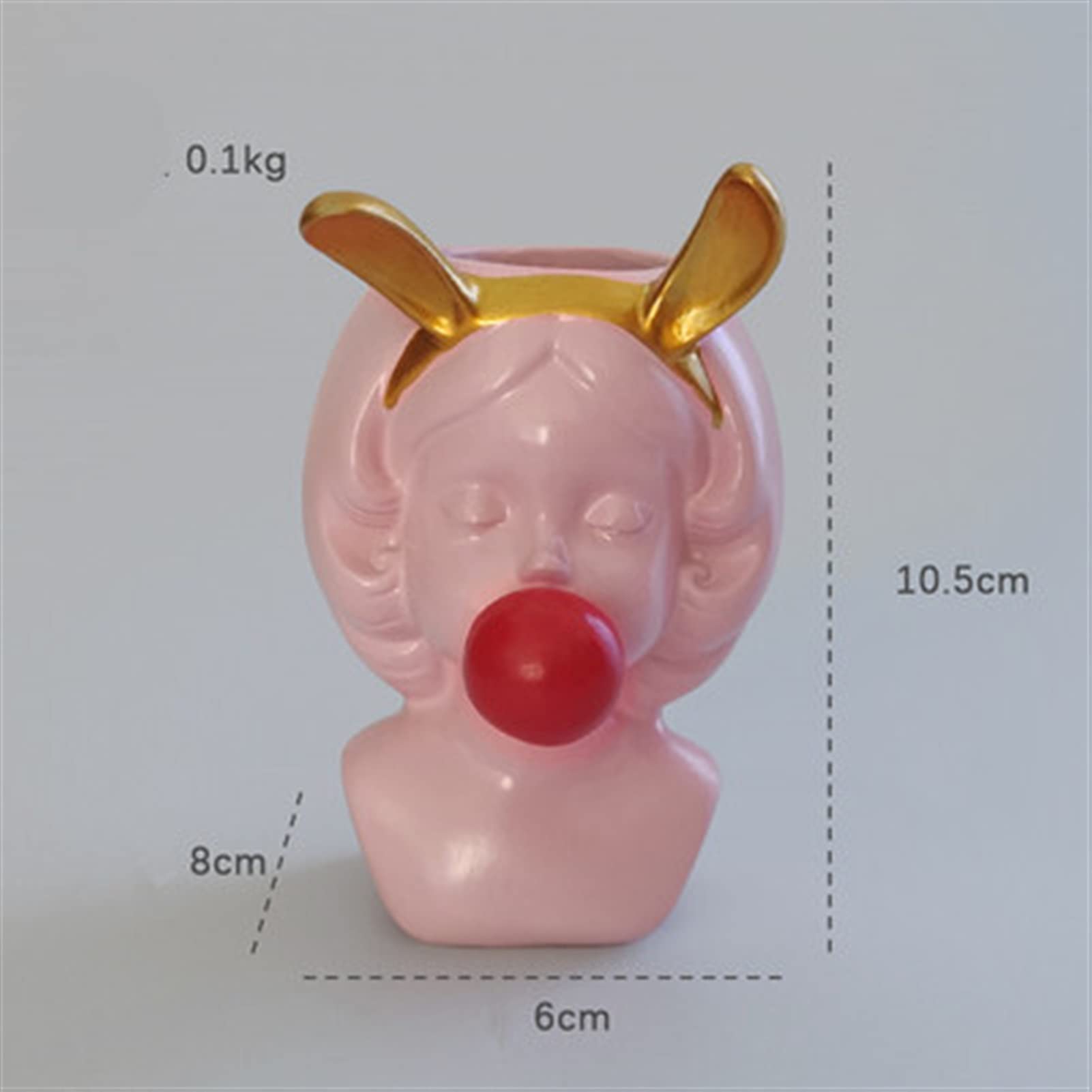 Pojemniki na ołówki Cute Girl Bubble Gum Figurine Pen Holder Ołówek Uchwyt Biurko Organizator Makeup Szczotka Organizator Kwiat Garnka Rzeźba Waza papeteria