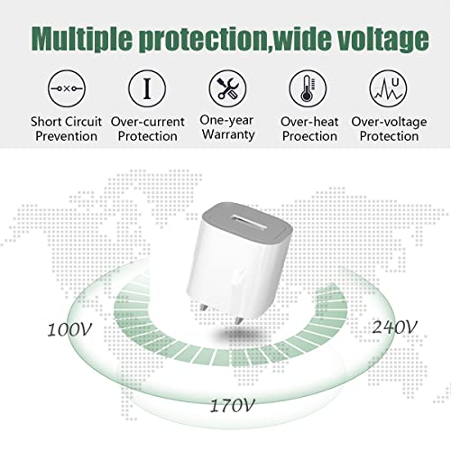 Apple Mfi Certified Iphone Charger,2Pack Long 6Ft Lightning Cable Cord With Apple Chargers Fast Quick Charging Travel Cube Block Usb Wall Adapter For Iphone 11/12/13/14/Xs Max/Xr/X/8/8 Plus/7/6/Se #TOP2