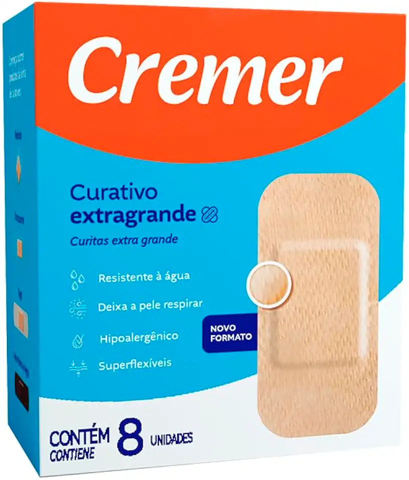 Curativo Extra, 8 Unidades, Branco, Cremer