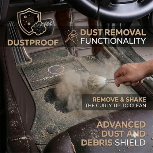 Image of Autofurnish Premium 9D Car Mat Full Set for Hyundai Creta 2024 || Luxury Leather Dual-Stitch Full Set 9D Car Floor Mat || 100% Waterproof || Color : Coffee Coffee