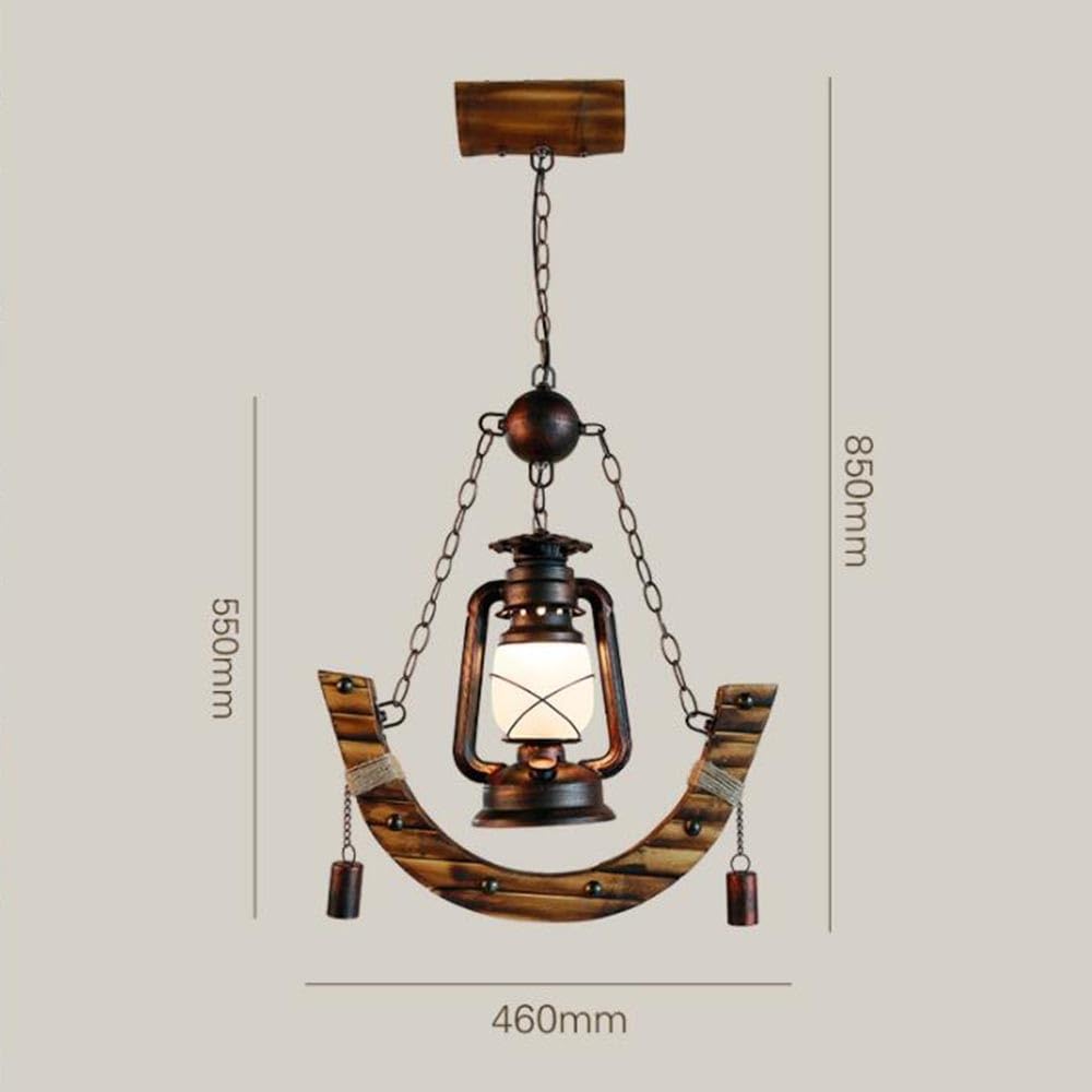 Vintage drewniana lampa wisząca w stylu retro, lampa wisząca na stół jadalny, lampa do łodzi E27, lampa przemysłowa, regulowana wysokość do jadalni, kuchni, salonu e