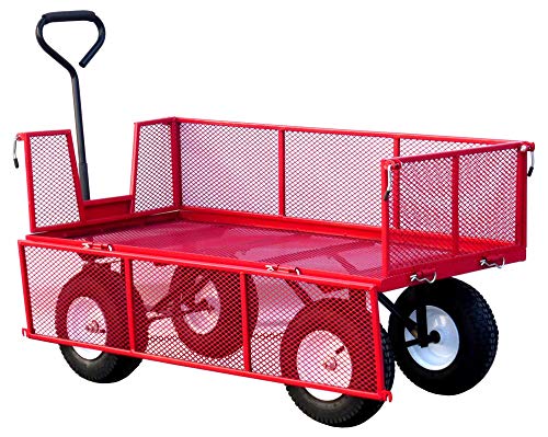 LiftMate Heavy Duty Garden Trolley with Folding Sides, 350kg Capacity, Large & Lightweight Cart, Garden Trolley on Wheels Heavy Duty