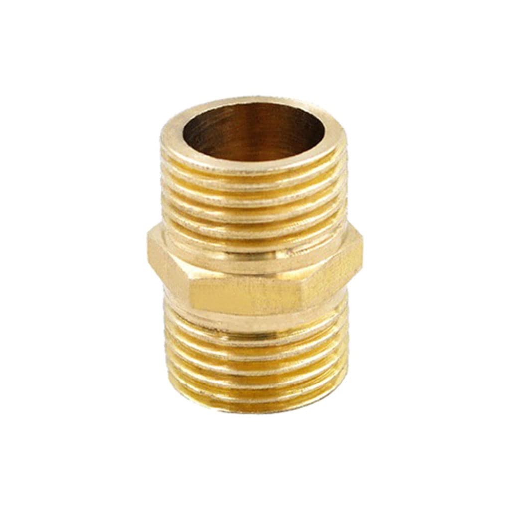 Samlng Men's One Color Brass Pipe Hex Nipple Fitting, 304 Stainless Steel Bsp To Thread Quick Coupler Adapter - 1Pc(Dn15)