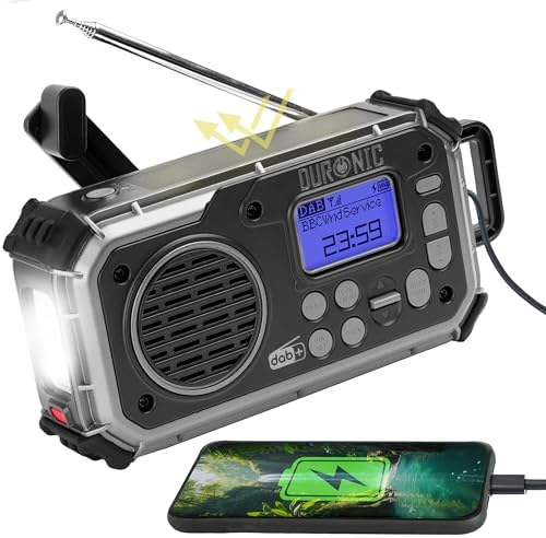 Duronic SDAB1 Radio Solar - Dab+ FM con Bluetooth, Batería o 3 Pi...