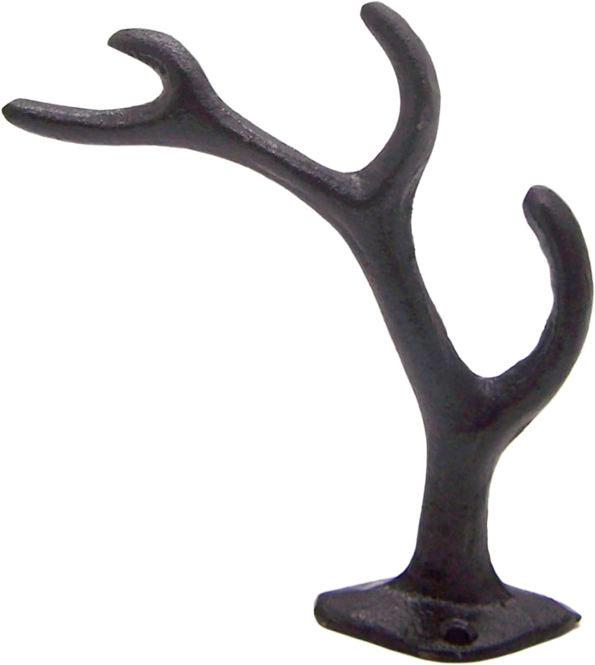 Wowser Antler Wall Hooks, Set of 3, Wall Mounted Decoration, Rustic Decor, 5.5 Inches (Black)