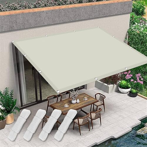 Voile d'ombrage rectangulaire blanc cassé haut de gamme avec œillets