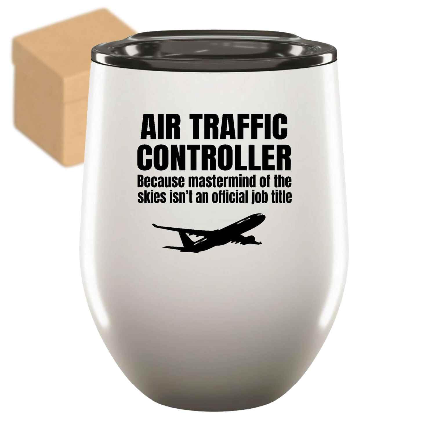 Funny Gift - Air Traffic Controller Gift - Gift For Atc Fans On Graduation Day - Mastermind Of Sky Quote On 12oz Wine Tumbler Cup