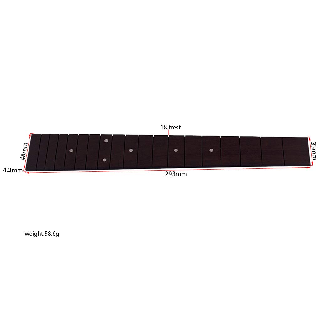 Alnicov 18 Frets Ukulele Fretboard,Ebony ,for Tenor Ukulele Luthier Tool Replacement Parts - Image 2