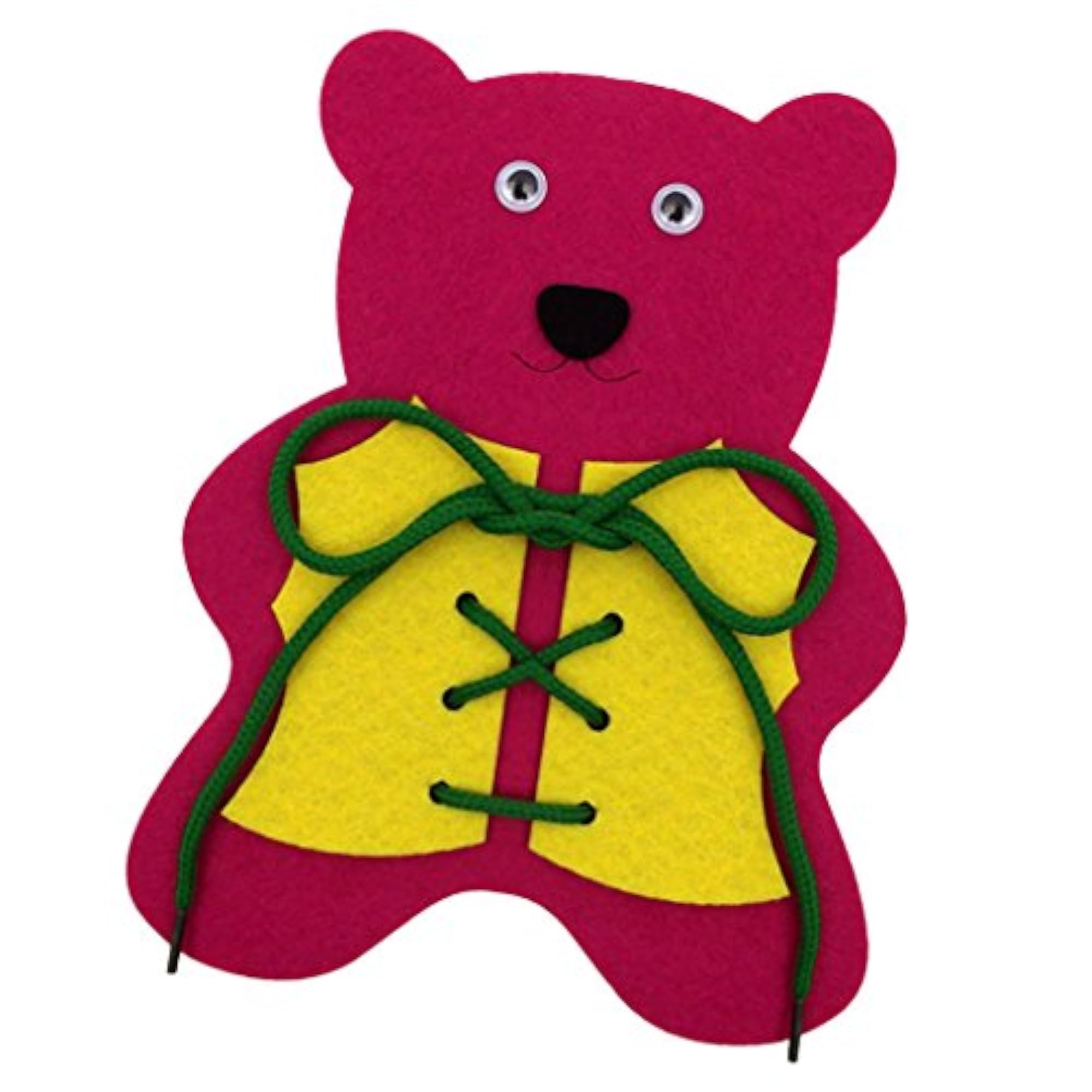 Montessori Lacing Threading Toy, Red Bear