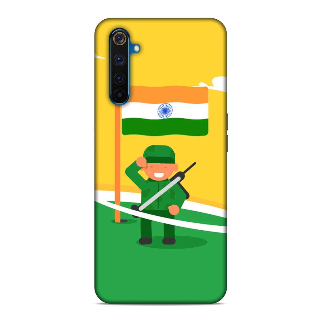 UnboxJoy Oppo Realme 6 Pro Mobile Case Cover Printed with Salute India Flag