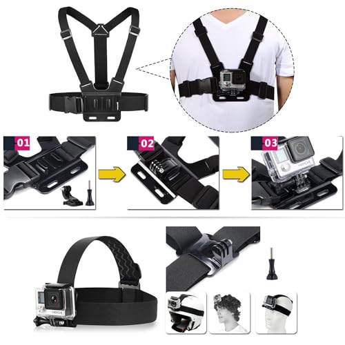 Image of Action Pro Accessories Kit Compatible with GoPro-13 /12 /11 /10 /9 /8 /7 /6 /5 /4 /3+ /Session /SJCAM /Xiaomi /YI