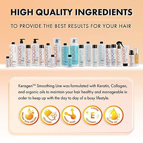 Keragen - Brazilian Keratin Smoothing Treatment, Blowout Straightening System For Dry And Damaged Hair - Forte, Sulfate Free - Eliminates Curls And Frizz, Medium To Coarse Hair (32 Oz) #TOP5