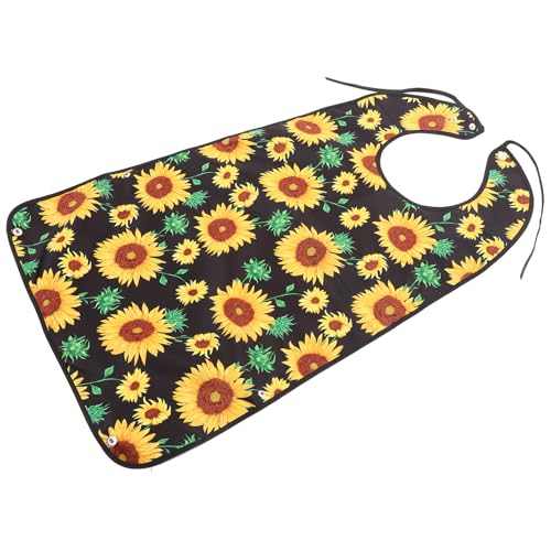 Alipis Babero para Adultos Mayores Ajustable con Estampado de Flores, Protector de Ropa Decorativo Resistente y Lavable, Adecuado para Cuidado y Alimentación Diaria