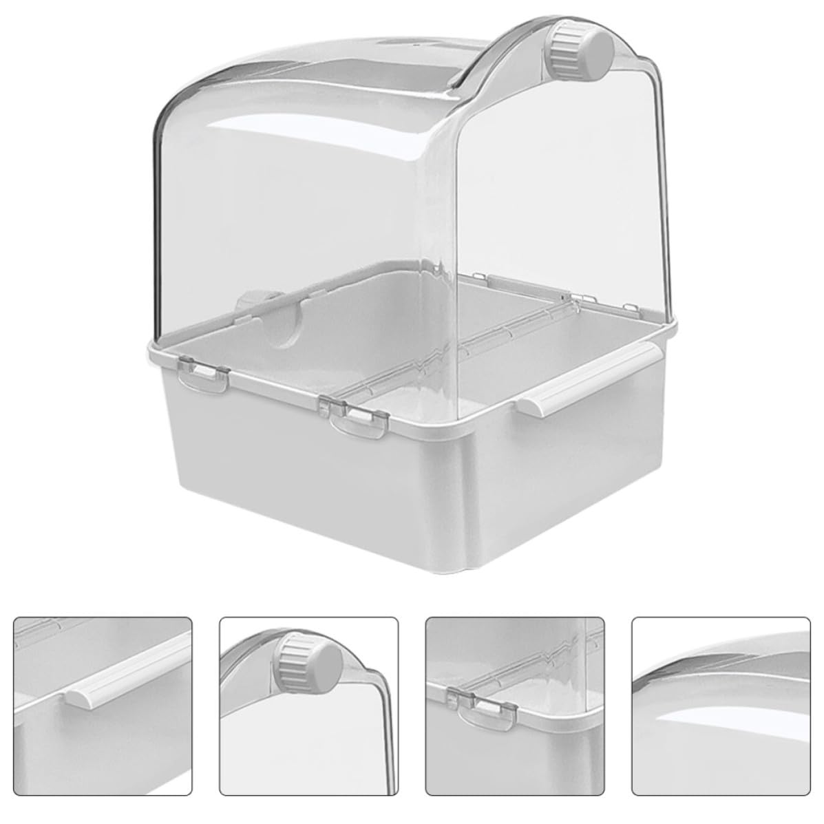 Abaodam Bassin pour Bain d'oiseaux Blanc en Plastique Injecteur d'eau Réutilisable pour Perruches et Canaris, Fournitures Bain des Oiseaux de Compagnie