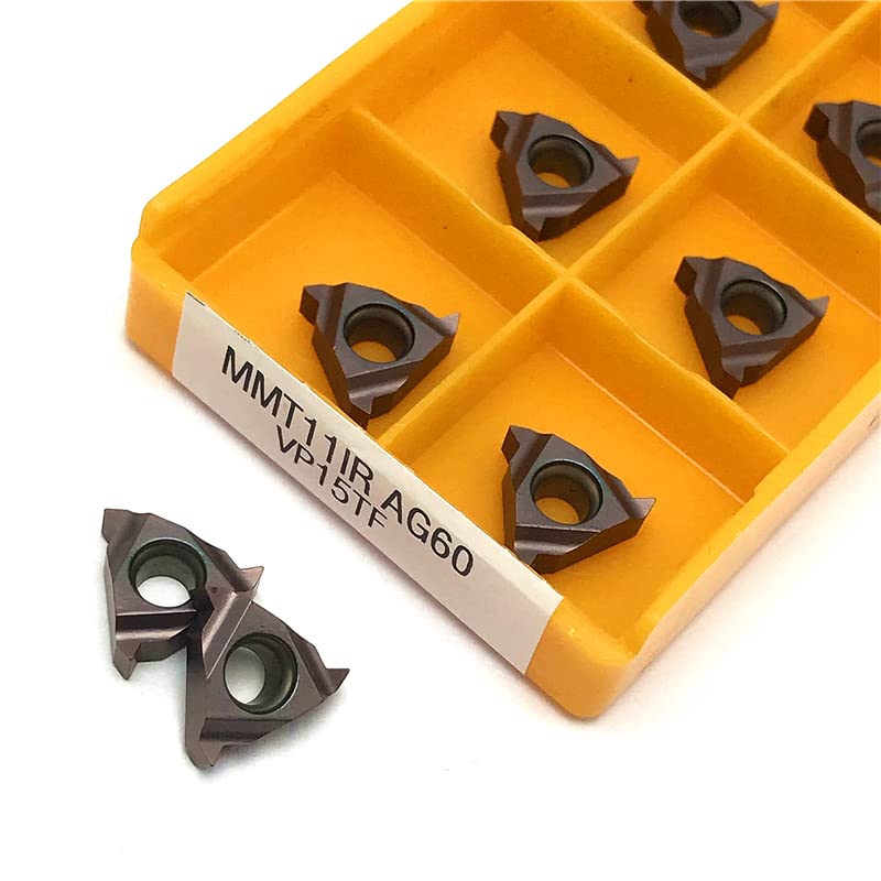 MMT 11IR AG60 UE6020 Thread Turning Tool Cutting Tool External Threading Lathe Tool 11IR AG60 Carbide Insert CNC Turning Insert (Size : MMT11ER AG60 VP15TF, Color : 10PCS (1 box))