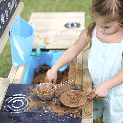Tp Toys, Deluxe Wooden Mud Kitchen For Boys And Girls Ages 3-8 | Kids Outdoor Kitchen Playset With Sand And Water Pan, Play Sink, And Kitchen Accessories | Fun Backyard Pretend Play For Toddlers. #TOP6