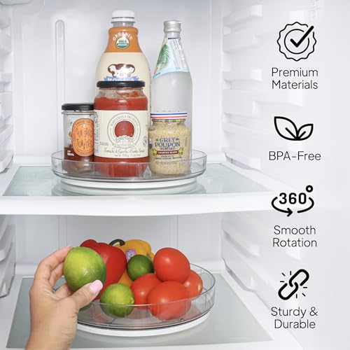 Image of NOSTALGIQ 3-Pack Lazy Susan Organizer | Rotating Pantry Organizers and Storage | Clear Lazy Susan for Table Top, Cabinet Organizer, Perfume Organizer, Spice Rack Organizer (9 inch, 10 inch, 11 inch)