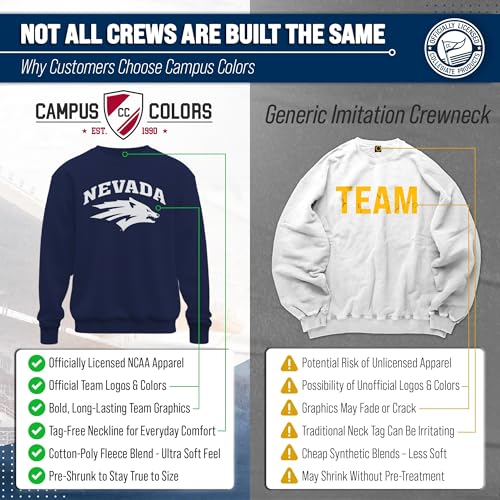 Image of NCAA College Sweatshirt Fleece Crewneck Pullover for Men and Women | Officially licensed NCAA college gameday crewneck pullover - 9 oz fleece lined sweatshirt with arch and logo design